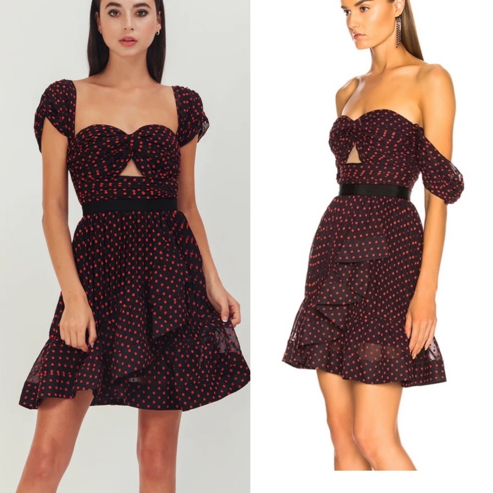 NWT Self-Portrait Red Dot Mini Dress